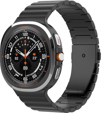 Strap-it Titanium 'One Bead' schakel band - geschikt voor Samsung Galaxy Watch Ultra 2 (2026) / Ultra (2024/2025) - zwart