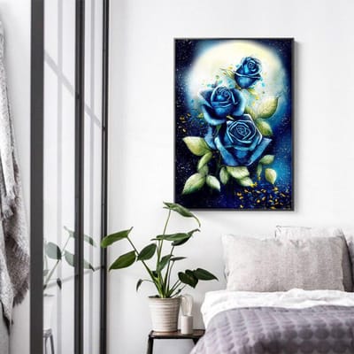 Diamant schilderij bloem diamant mozaïek verkoop diamant borduurwerk plant foto's van steentjes 20X30CM blue