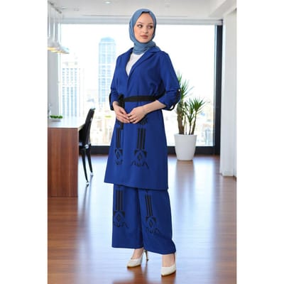 Geborduurde Detailed Pak Indigo