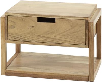Luxe Zwevend Nachtkastje met Lade & Plank - Wandplank nachtkastje Per Stuk - Nachtkast - Nachtkastjes Industrieel / Landelijk / Modern / - Nachtkastje Hout Hangend - Industrieel Nachtkastje Per Stuk (39 cm x 25 cm x 27 cm)
