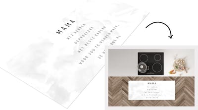 Keukenloper - Loper keuken - Spreuken - Quotes Mama Je Hebt Ons Al - Moederdag cadeautje - Marmer - zwart wit - 120x50 cm - Keukenloper vinyl