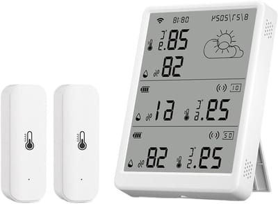 Weerstation - Digitale thermometer - Binnen en buiten - Wifi app monitoring - 100m bereik - Wit