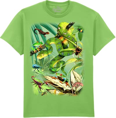 Slang Kikkers Spinnen Schorpioen Kameleon Scary Creatures The Coloured House T-shirt M