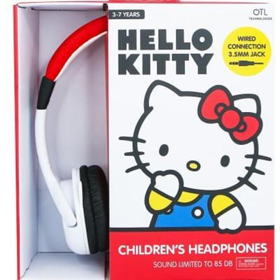 Hello Kitty - kinderkoptelefoon met volumebegrenzing - verstelbaar - comfortabel (rood/wit)