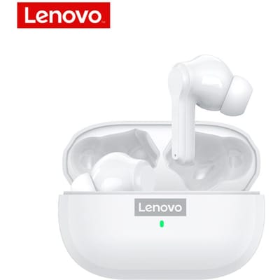 Lenovo LivePods LP1S True Wireless BT Écouteurs intra-auriculaires de sport avec puce BT5.0 confortables à porter blanc