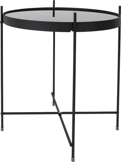 Zuiver Cupid Bijzettafel Rond 43 cm Glas/ Metaal Zwart
