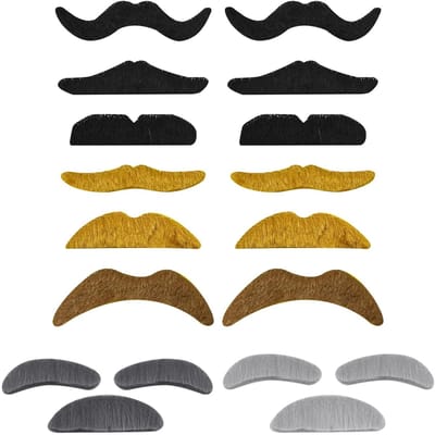 Dailygoods- Baardaccessoires 2 Sets - Valse Baarden - Rolaccessoires - Grappige Accessoires - Wenkbrauwen - Lichtgewicht Pluis - Grappige Kostuumaccessoires