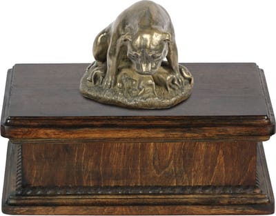 Elegante urn hond voor Staffordshire Bull Terrier met beeldje