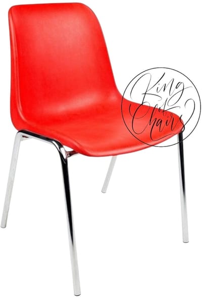 Kantinestoel Helene Rood - verchroomd onderstel kantinestoel stapelstoel kuipstoel vergaderstoel tuinstoel kantine stoel stapel stoel tuin stoel kantinestoelen stapelstoelen kuipstoelen arenastoel schoolstoel bezoekersstoel Everardo