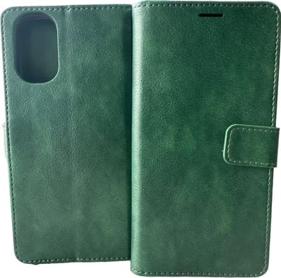 Portemonnee Bookcase Hoesje Geschikt voor: Motorola Moto E32 / E32s - Groen