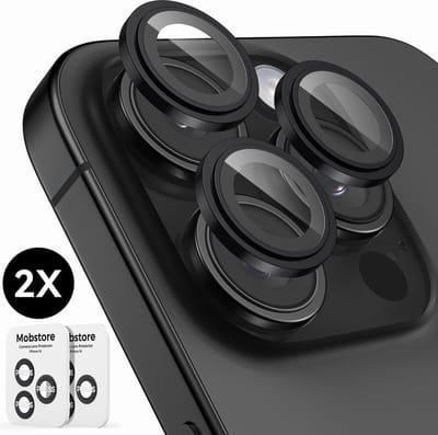 Camera Lens Screen Protector geschikt voor iPhone 16 Pro / 16 Pro Max Camera Lens Screen Protector - Zwart Titanium - Screenprotector - 2 stuks - Camera Protector geschikt voor iPhone 16 Pro - Gehard Glas - Eenvoudige Installatie