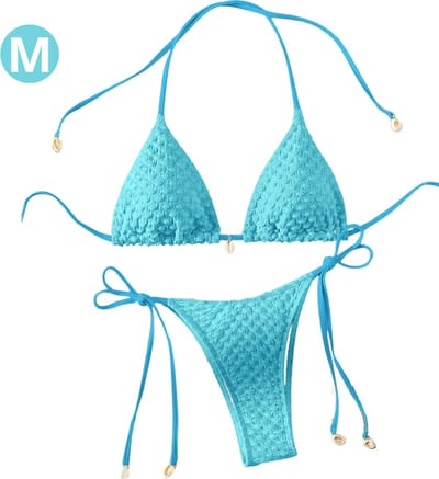 Bovista Bikini Dames - Meisjes Bikini - Badpak - Push Up - Vrouwen Badkleding - Zwemmen - Sexy Set - Top & Broekje - Blauw - Maat M