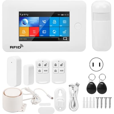 WIFI+GSM+GPRS Alarm 4.3in Volledig Kleuren Touchscreen Inbreker Diefstalbeveiligingssysteem voor Tuya blue