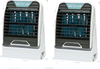 2 stuks Arctic air Go voordeelset - luchtkoeler - aircooler - ventilator - oplaadbaar - mobiele aircooler - 2 standen - ophangen en staand - 2 stuks