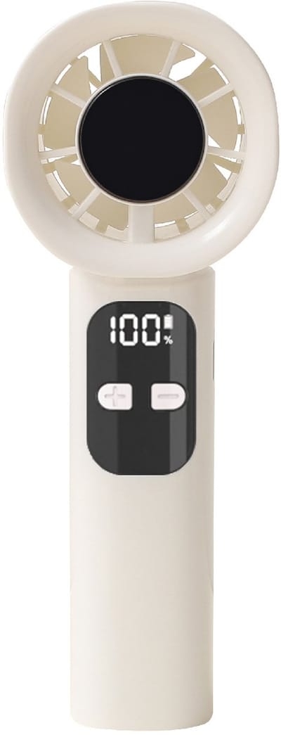 VHV-Draagbare Handventilator - Krachtige Turboventilator met 100 Snelheden en Digitaal Display - USB Oplaadbare Hogesnelheidsventilator voor Kantoor, Slaapkamer en Festival - Mini Ventilator - Wit