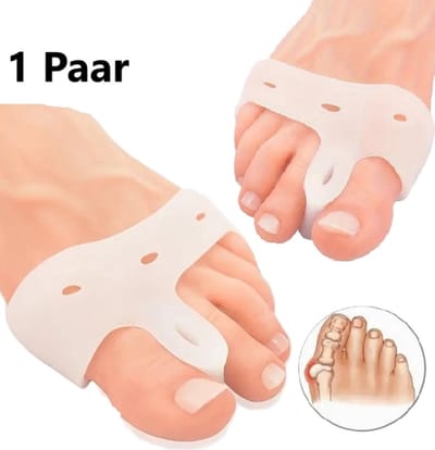 Hallux Valgus Siliconen Teencorrector I 1 Paar I Teenspreider I Grote Teen Recht Maken I Schok Absorberend I Met Gaten I Wit