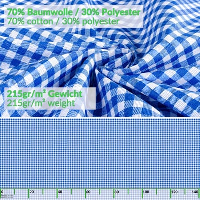 ANRO Tafelkleed Vichy ruit Blauw 130x90cm Rechte rand Afwasbaar Waterafstotend Binnen & Buiten