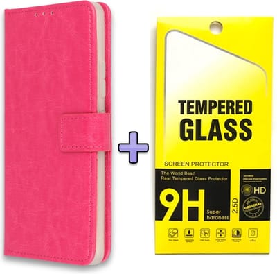 Casemania Hoesje Geschikt voor Apple iPhone 11 Roze & Glazen Screenprotector - Portemonnee Book Case - Kaarthouder & Magneetlipje