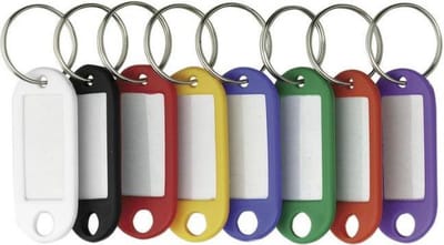 sleutellabels Alco met verwisselbaar etiket assorti zak a 10 stuks