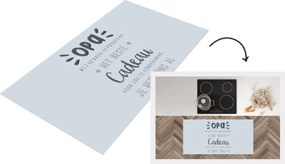 Keukenloper - Loper keuken - Vaderdag - Opa - Spreuken - Het beste cadeau - Quote - 120x60 cm - Keukenloper vinyl