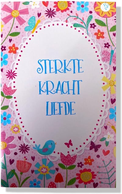 Sterkte Kracht Liefde - Beterschap wenskaart - 12x17cm - Gevouwen kaart inclusief envelop - Beterschapskaart