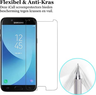 3x Screenprotector geschikt voor Samsung Galaxy J5 (2017) | Glas PET Folie Screen Protector Transparant iCall