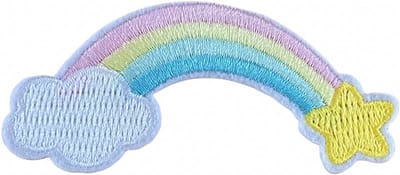 Vallende Ster - Wolk - Ruimte Wit strijkapplicatie strijk embleem - patch - patches - stof & strijk applicatie [carnaval]