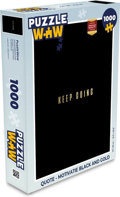 Puzzel Quote - Motivatie Black and gold - Legpuzzel - Puzzel 1000 stukjes volwassenen