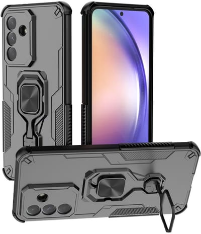 MobyDefend Hoesje - Geschikt voor Samsung Galaxy A57 - Dubbelgelaagde Pantsercase Met Standaard - Zwart