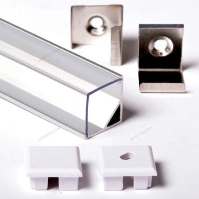 3 Meter LED Strip Profiel 16x16mm Vierkant Aluminium Koellichaam met Witte Cover
