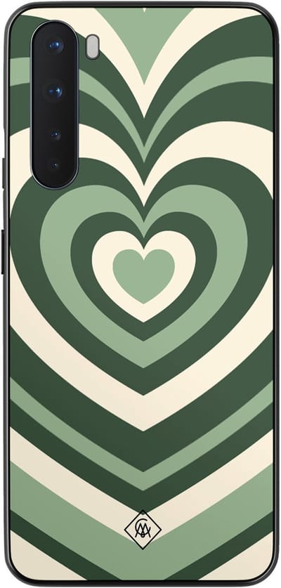 Casimoda® hoesje - Geschikt voor OnePlus Nord - Hart Swirl Groen - TPU - Backcover - Groen - Geometrisch patroon