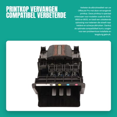 Dailygoods- Printkop Vervangingskit - Compatibel met OfficeJet Pro 8100/8600/8620/8610/8650 - Hoogwaardig ABS - Verbeterde Compatibiliteit - 1 Stuk - Printkoppen
