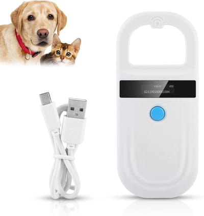 Pet Microchip Reader, oplaadbare RFID-lezer Animal Chip ID Scanner Handheld Animal Tag Scanner met OLED-display voor Dog Cat Animal Management