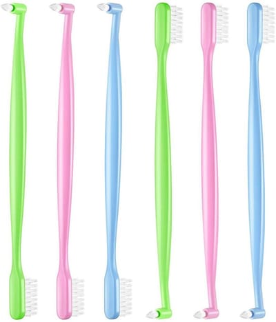 Orthodontische tandenborstels 6 stuks | Dubbele uiteinden | Handmatige tandenborstels voor een beter onderhoud