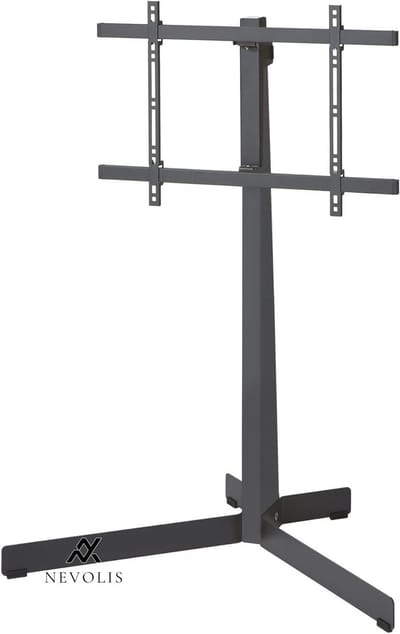 Nevolis TV-standaard voor 40-77 inch televisie max. 50 kg draaibaar tot 90 graden max. VESA 600x400 van hoogwaardig staal zwart 40-77" - staalzwart met draaifunctie .