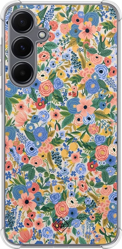 Casimoda® hoesje - Geschikt voor Samsung Galaxy A35 5G - Blue Gardens - Shockproof case - Extra sterk - TPU/polycarbonaat - Blauw, Transparant