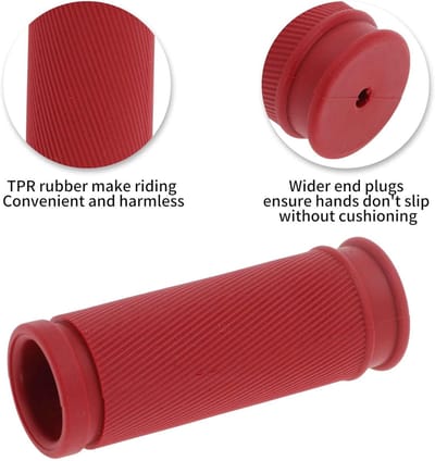 Ergonomische fietsgrepen van rubber met stootbescherming, 85 mm, ideaal voor driewieler en racefiets, donkerrood