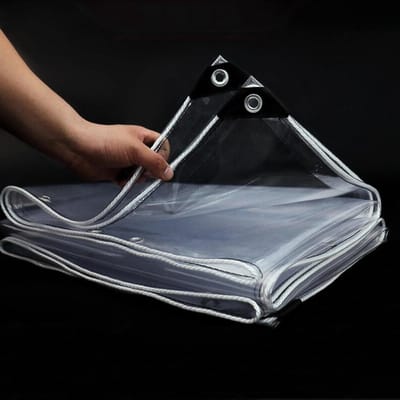 Transparant Zeildoek - Afdekzeil Regenbestendig - Terrassen Afschermen - 035 mm Dik PVC - 1.5x5.5m - Transparant