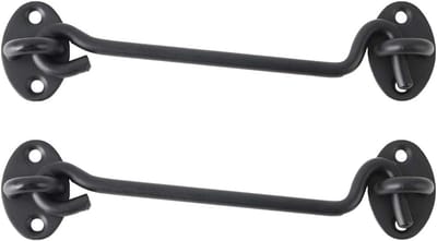 Grendels Deurslot - Hut Haken - Beveiliging Ramen - Roestvrij Staal - 16 inch - Zwart