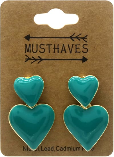 Oorbellen hartjes - groen - 3,5 cm - dames – valentijn – cadeau