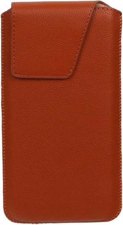 iPhone 6/6s - Leder look insteekhoes/pouch Model 1 - Bruin i6