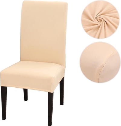 Stoelhoes voor Eetkamerstoel - 2 Stuks - Beige - Stretch Materiaal - Universele Stoelhoezen - Bescherming voor uw stoelen - Nieuw uiterlijk