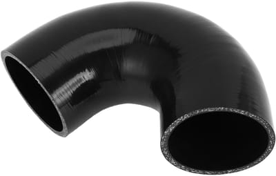 Dailygoods- Koelslang Siliconen 135 Graden - Binnendiameter 76mm - Lengte 90mm - Meerlaags Geweven Doek - Zwart - Bestand tegen Hoge Temperaturen - Siliconenslang