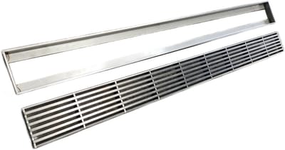 Afvoergoot Set - Lineaire Afvoer - Water Afvoeren - Roestvrij Staal - 100 cm - Zilver