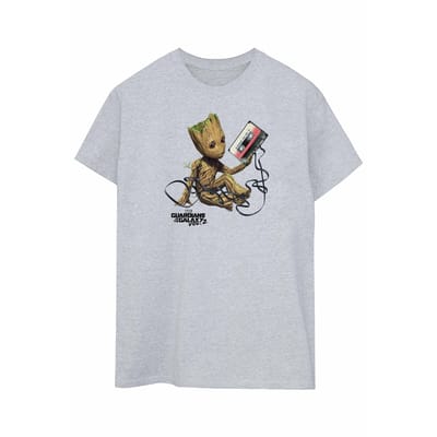 Marvel Dames/Dames Guardians Of The Galaxy Groot Tape Cotton Boyfriend T-shirt (Sportgrijs)