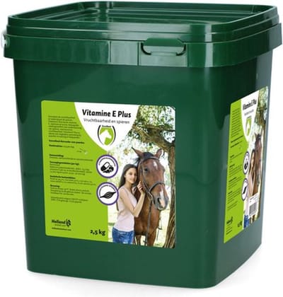 Excellent Vitamine E Plus Box - 2.5 kg - Voor extra ondersteuning en ontwikkeling voor optimale groei en prestaties in de sport en fokkerij - Aanvullend voer voor paarden - Gebalanceerde vitamine E voor jonge paarden
