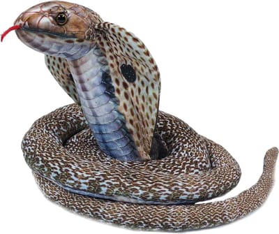 Pia Soft Toys Knuffeldier Cobra slang - zachte pluche stof - bruin - kwaliteit knuffels - 185 cm