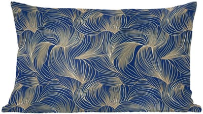Sierkussens - Kussentjes Woonkamer - 60x40 cm - Abstract - Lijnen - Blauw - Goud