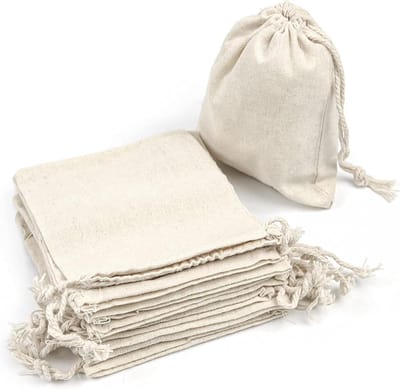 10 artikelen - Katoenen tas - Cadeauverpakking - Met verstelbaar trekkoord - Cadeautas - Knutseltas - Tas voor schildermateriaal - Verjaardagstas - Cadeautas - Bedanktas