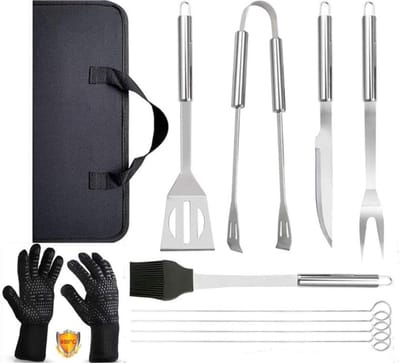 AMA® Bbq Gereedschap - Bbq Accesoires - Bbq tang - 41x16x9cm - Zilver